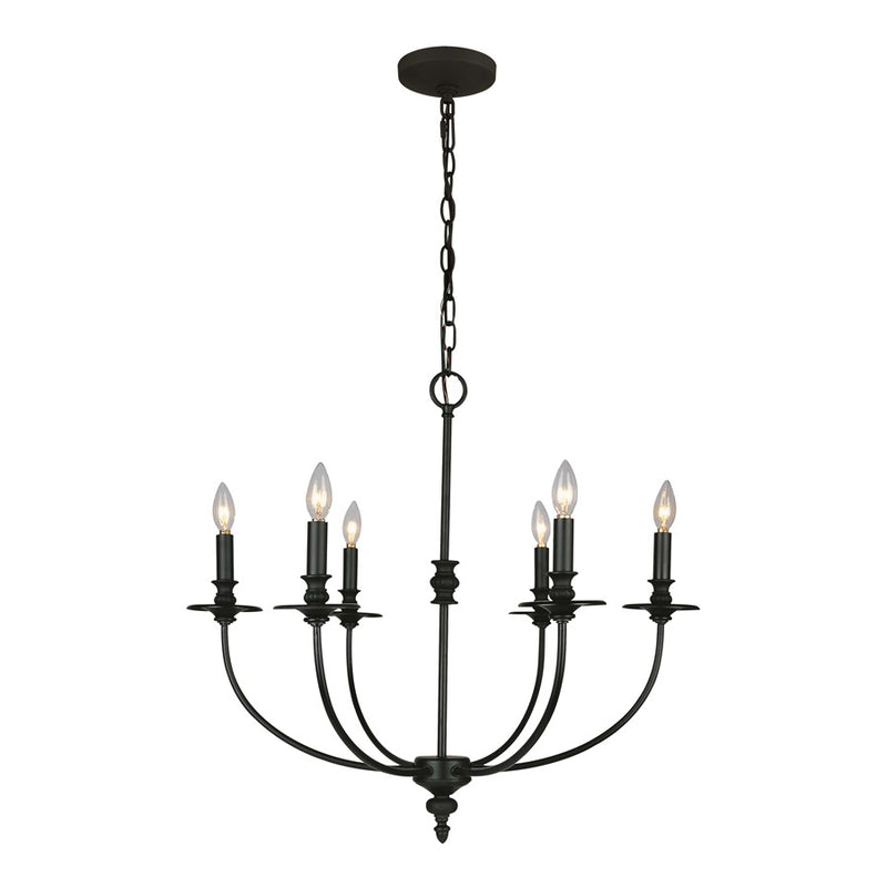 Atlas Lighting Hartford 25'' Wide 6Lt Chandelier, Oil Rubbed Bronze