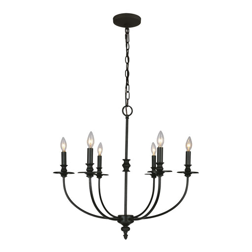Atlas Lighting Hartford 25'' Wide 6Lt Chandelier, Oil Rubbed Bronze