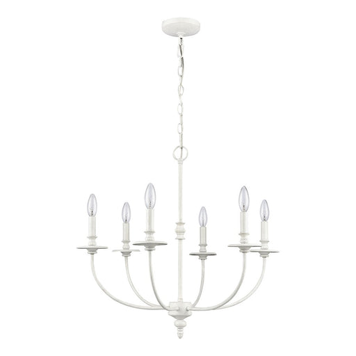 Atlas Lighting Hartford 25'' Wide 6Lt Chandelier, Farmhouse White