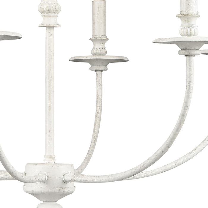 Atlas Lighting Hartford 25'' Wide 6Lt Chandelier, Farmhouse White