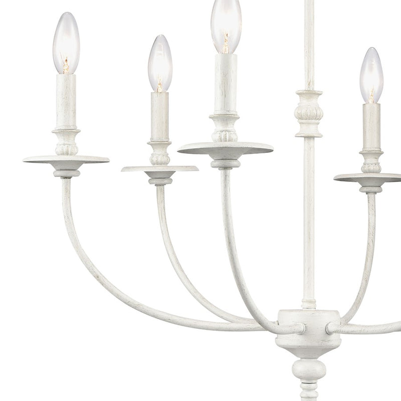 Atlas Lighting Hartford 25'' Wide 6Lt Chandelier, Farmhouse White