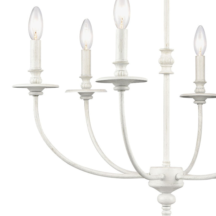 Atlas Lighting Hartford 25'' Wide 6Lt Chandelier, Farmhouse White