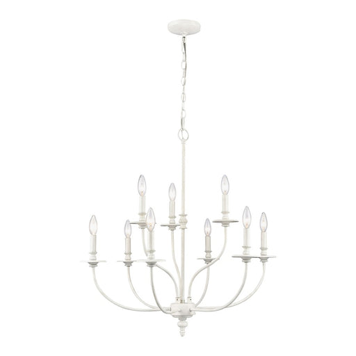 Atlas Lighting Hartford 29'' Wide 9Lt Chandelier, Farmhouse White