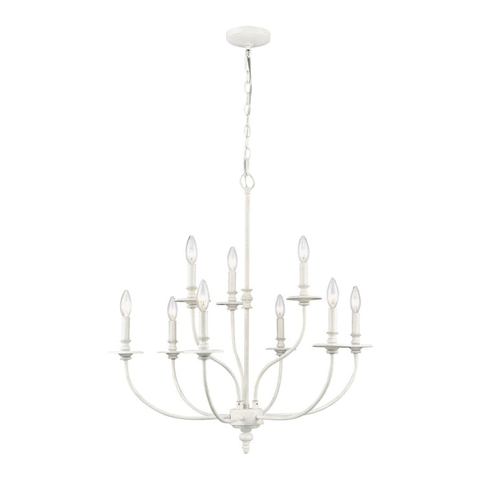 Atlas Lighting Hartford 29'' Wide 9Lt Chandelier, Farmhouse White