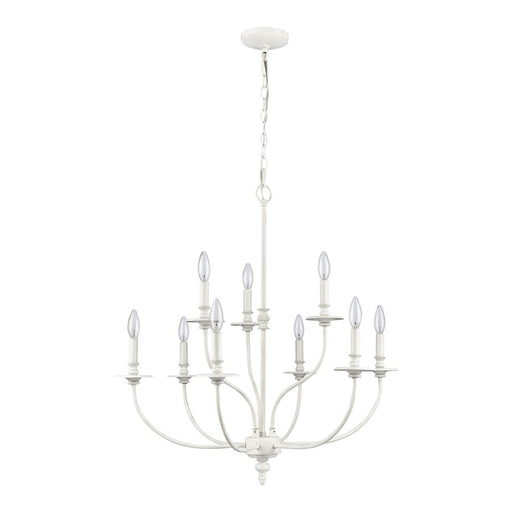 Atlas Lighting Hartford 29'' Wide 9Lt Chandelier, Farmhouse White