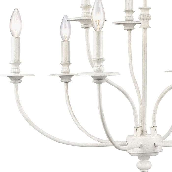 Atlas Lighting Hartford 29'' Wide 9Lt Chandelier, Farmhouse White