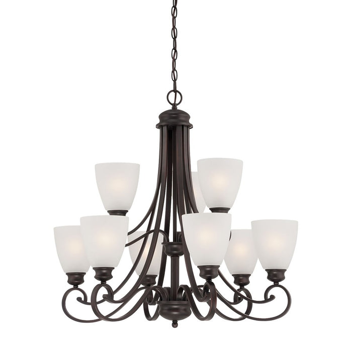 Atlas Lighting Haven 28.5'' Wide 9Lt Chandelier, Espresso