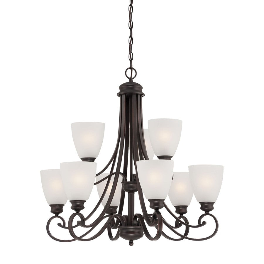 Atlas Lighting Haven 28.5'' Wide 9Lt Chandelier, Espresso