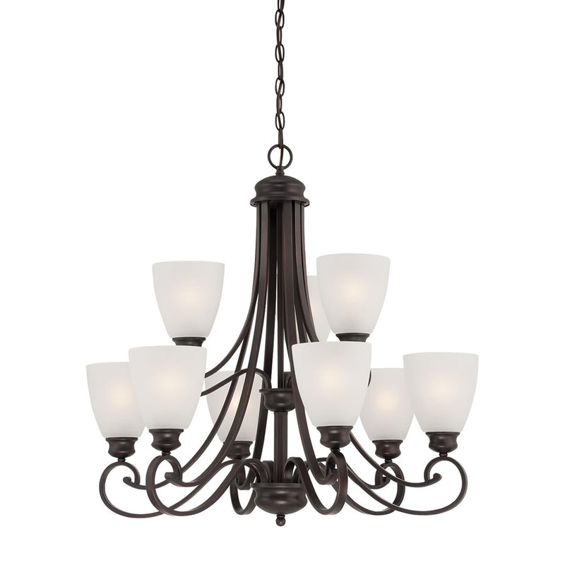 Atlas Lighting Haven 28in 9-Light Chandelier | Espresso Metal | Dining Room & Living Room | 28 x 28 x 28 in | Model CL11201-BN