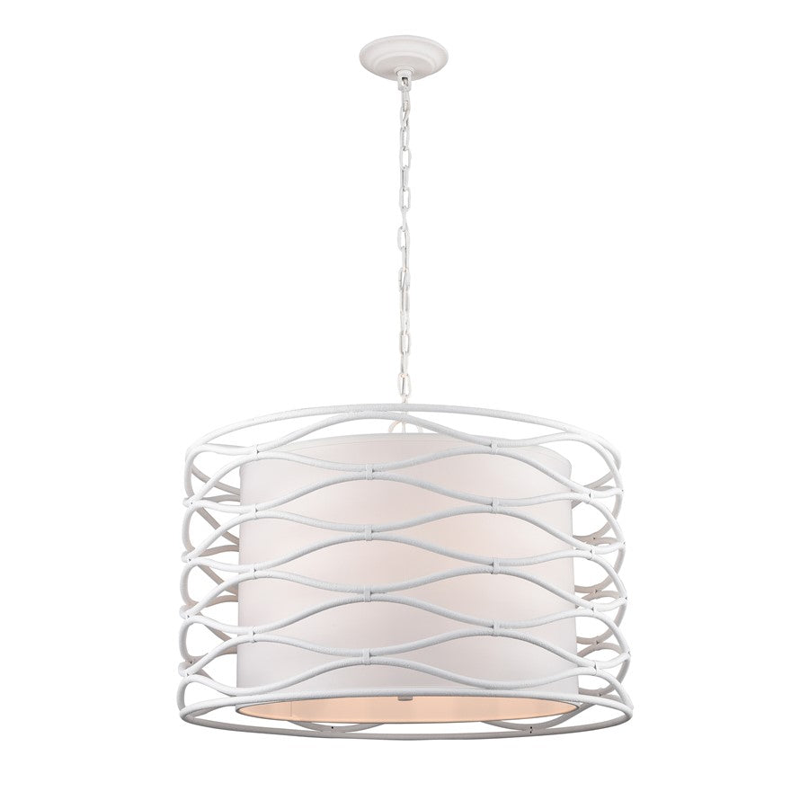 Atlas Lighting Hillcrest 24'' Wide 4Lt Chandelier, Dry White