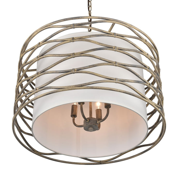 Atlas Lighting Hillcrest 24'' Wide 4Lt Chandelier, Dry White