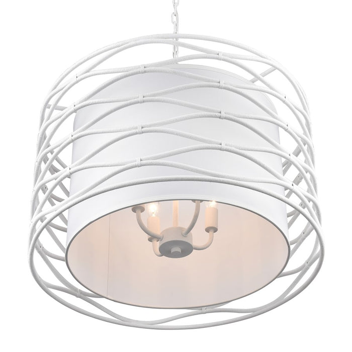 Atlas Lighting Hillcrest 24'' Wide 4Lt Chandelier, Dry White