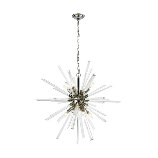 Atlas Lighting Ice Geist 33'' Wide 8Lt Chandelier, Polished Nickel