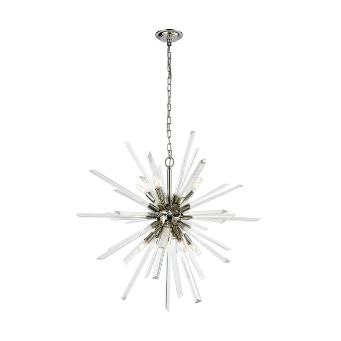 Atlas Lighting Ice Geist 33'' Wide 8Lt Chandelier, Polished Nickel