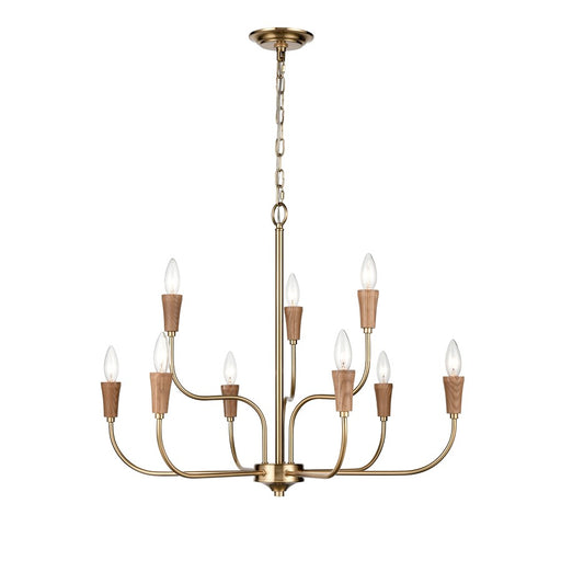 Atlas Lighting Inga 29'' Wide 9Lt Chandelier, Brass
