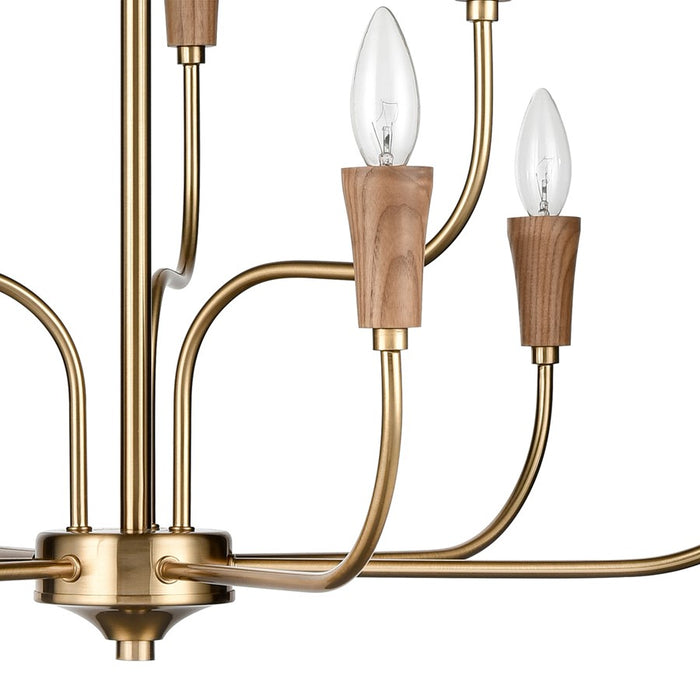 Atlas Lighting Inga 29'' Wide 9Lt Chandelier, Brass