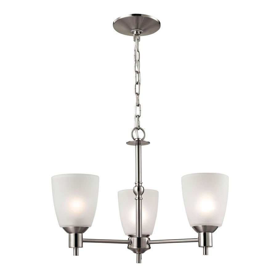 Atlas Lighting Jackson 20'' Wide 3Lt Chandelier, Brushed Nickel