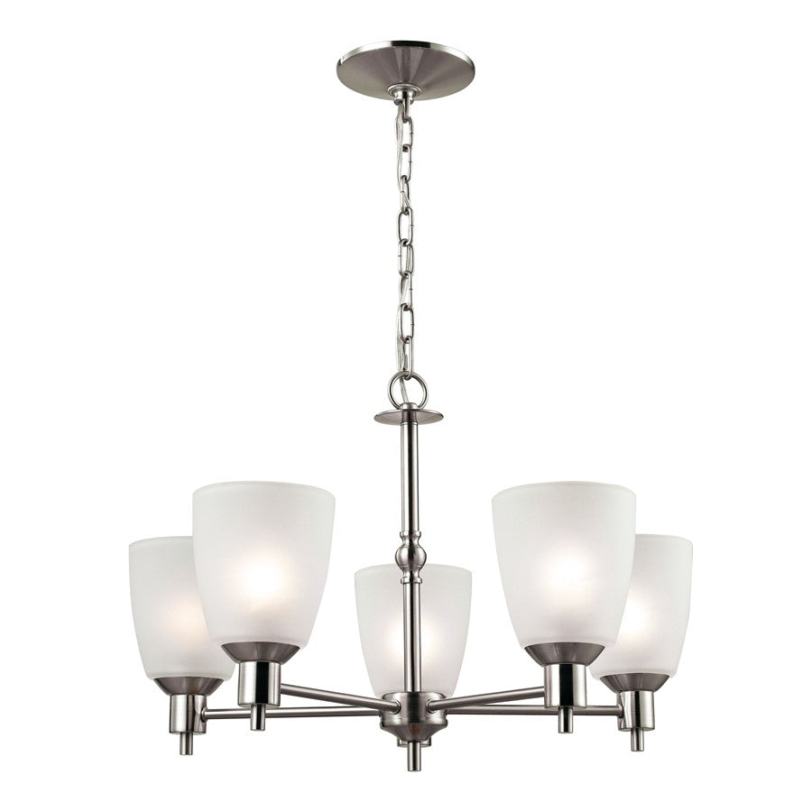 Atlas Lighting Jackson 22'' Wide 5Lt Chandelier, Brushed Nickel