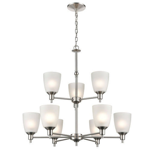 Atlas Lighting Jackson 29'' Wide 9Lt Chandelier, Brushed Nickel