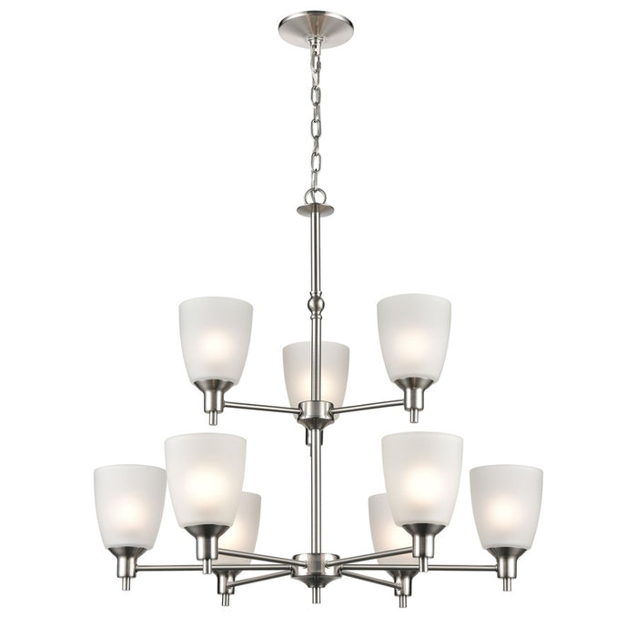 Atlas Lighting Jackson 29'' Wide 9Lt Chandelier, Brushed Nickel