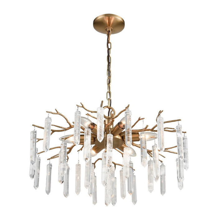 Atlas Lighting Kvist 22'' Wide 6Lt Chandelier, Cafe Bronze/Clear