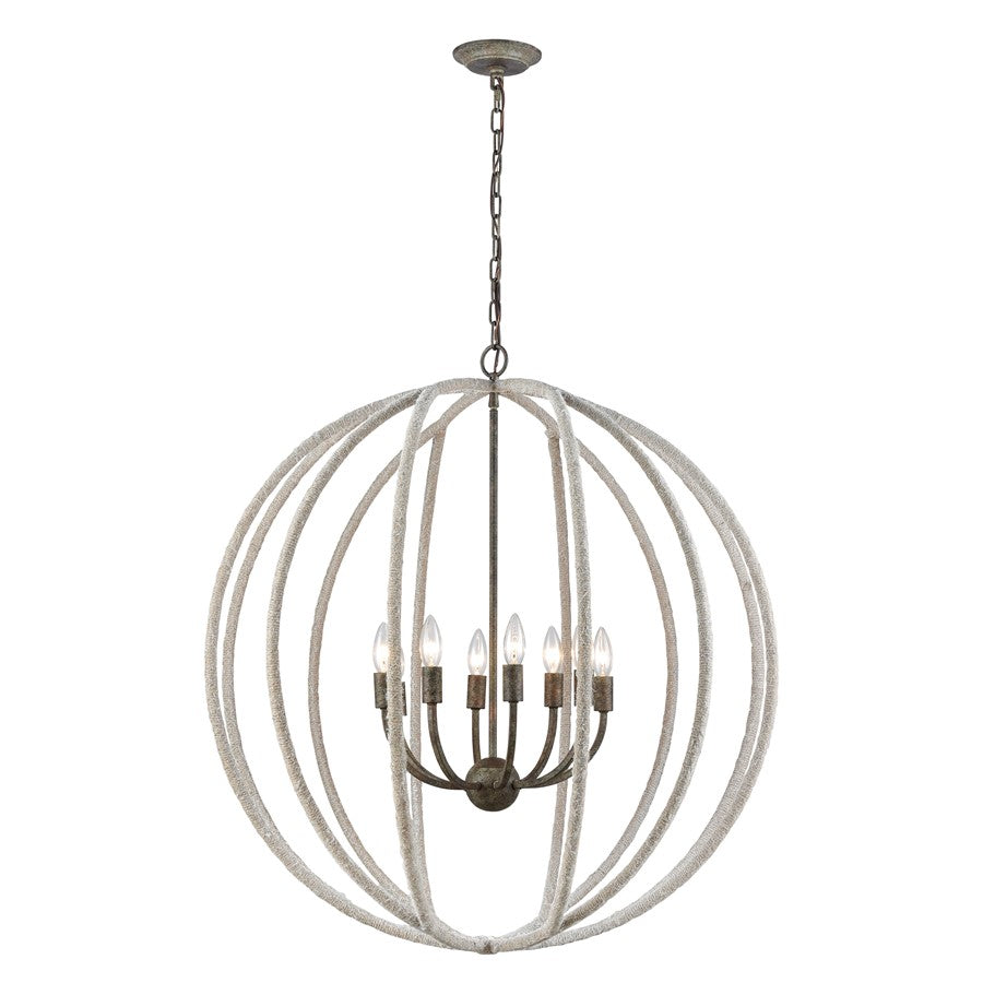 Atlas Lighting Lasso 32'' Wide 8Lt Chandelier, Gray