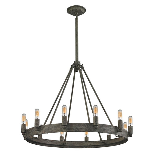 Atlas Lighting Lewisburg 27'' Wide 12Lt Chandelier, Malted Rust