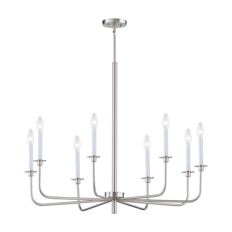 Atlas Lighting Lexington Green 38'' Wide 8Lt Chandelier, Nickel
