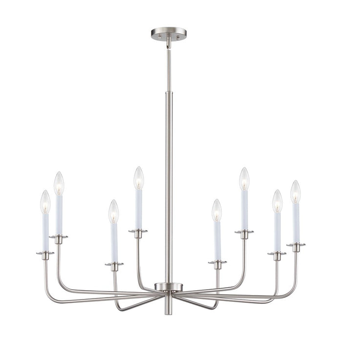 Atlas Lighting Lexington Green 38'' Wide 8Lt Chandelier, Nickel