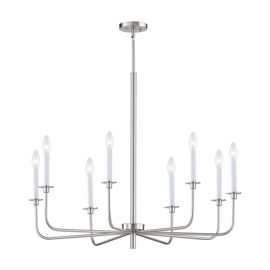 Atlas Lighting Lexington Green 38'' Wide 8Lt Chandelier, Nickel
