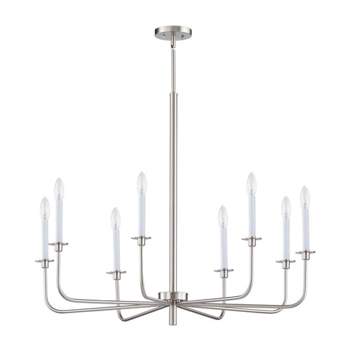 Atlas Lighting Lexington Green 38'' Wide 8Lt Chandelier, Nickel