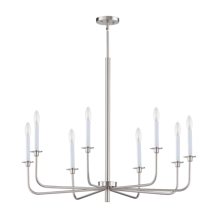 Atlas Lighting Lexington Green 38'' Wide 8Lt Chandelier, Nickel