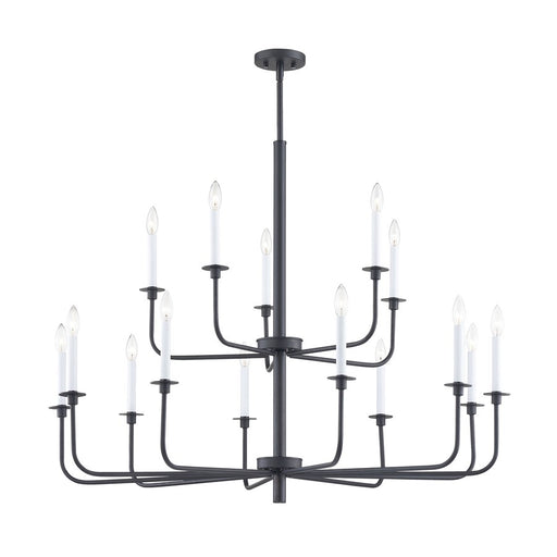 Atlas Lighting Lexington Green 46''W 15Lt Chandelier, Matte Black