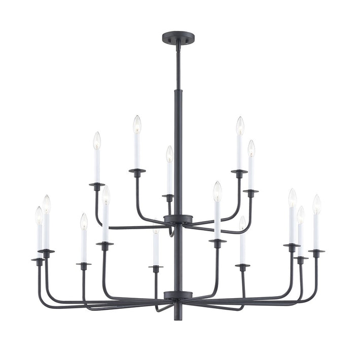 Atlas Lighting Lexington Green 46''W 15Lt Chandelier, Matte Black