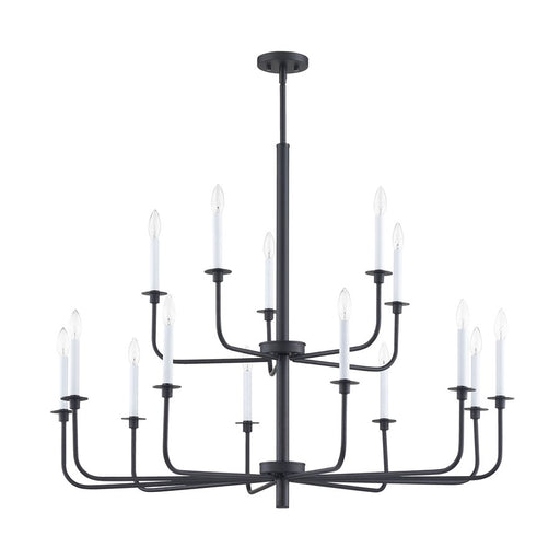 Atlas Lighting Lexington Green 46''W 15Lt Chandelier, Matte Black