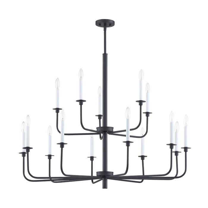 Atlas Lighting Lexington Green 46''W 15Lt Chandelier, Matte Black