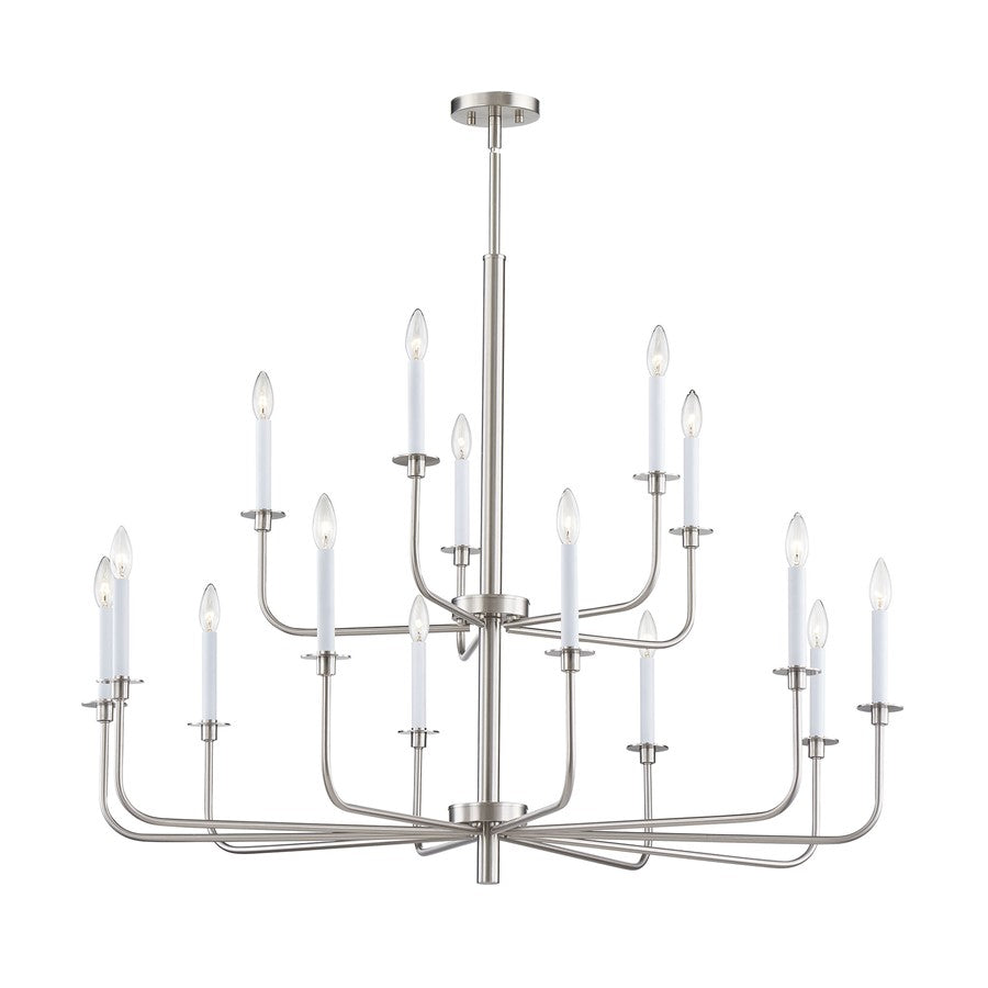 Atlas Lighting Lexington Green 46'' Wide 15Lt Chandelier, Nickel