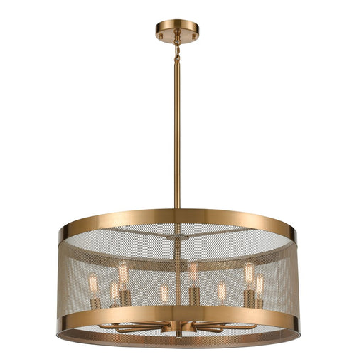 Atlas Lighting Line in the Sand 24''W 8Lt Chandelier, Satin Brass