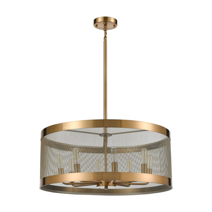 Atlas Lighting Line in the Sand 24''W 8Lt Chandelier, Satin Brass