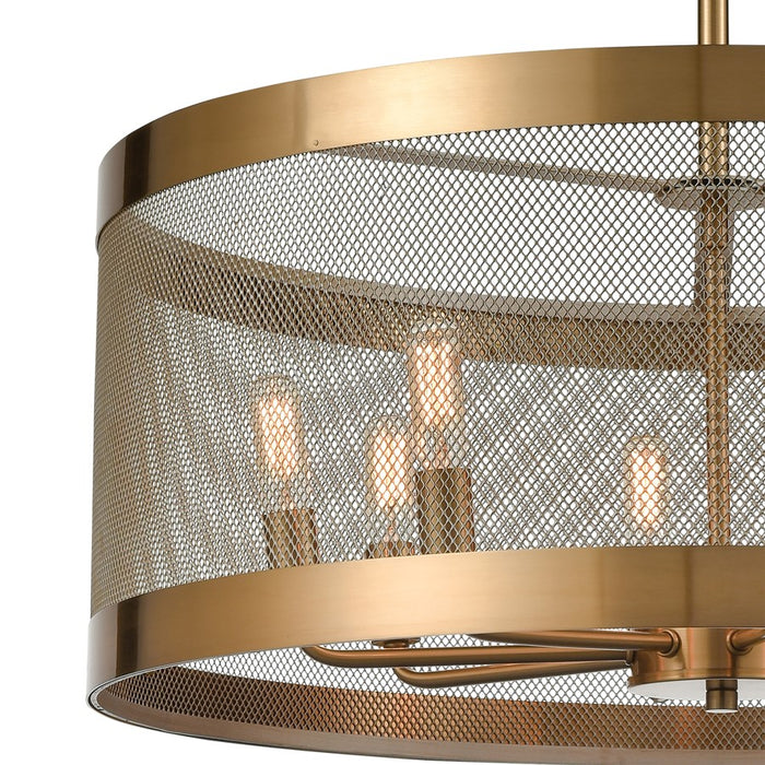 Atlas Lighting Line in the Sand 24''W 8Lt Chandelier, Satin Brass
