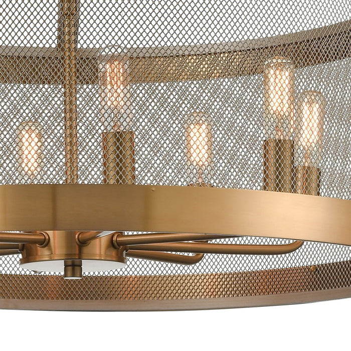 Atlas Lighting Line in the Sand 24''W 8Lt Chandelier, Satin Brass
