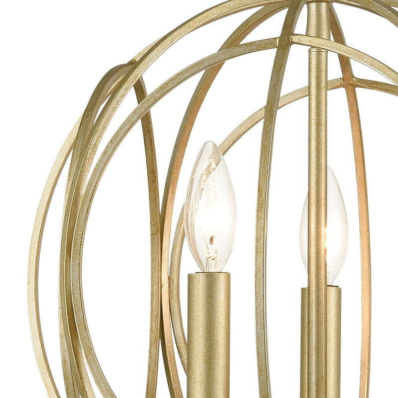 Atlas Loughton 14in 3-Light Chandelier | Modern Golden Silver Metal | Dining Room & Entryway | 14 x 14 x 16 in | Model CL11227-GD