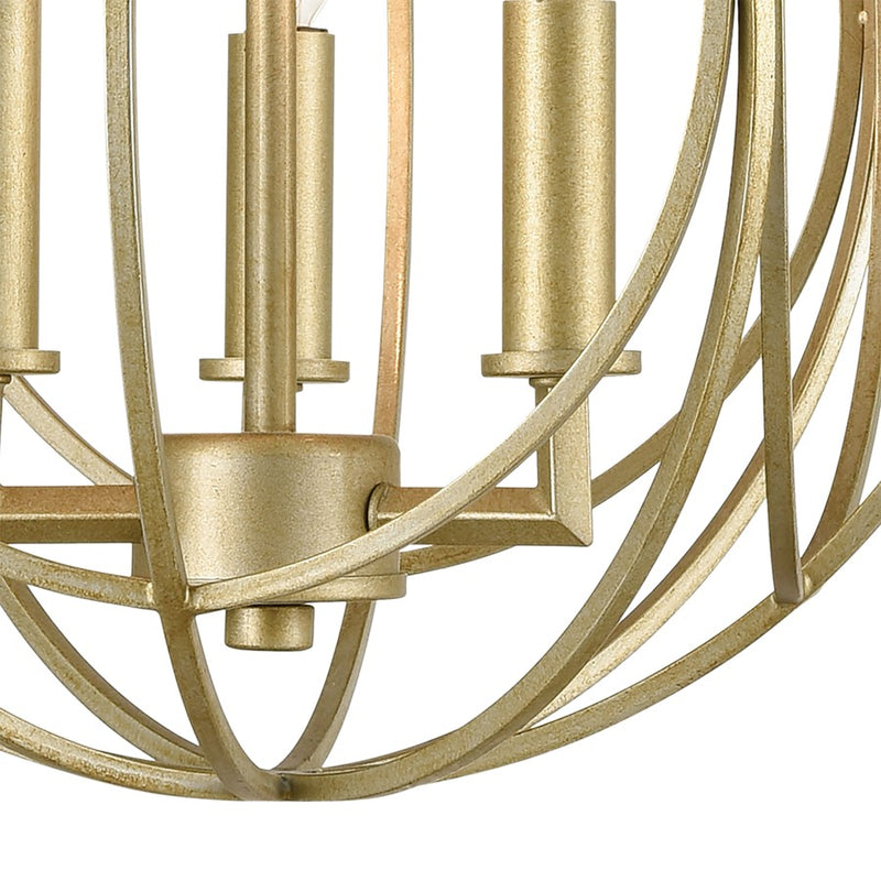 Atlas Loughton 14in 3-Light Chandelier | Modern Golden Silver Metal | Dining Room & Entryway | 14 x 14 x 16 in | Model CL11227-GD