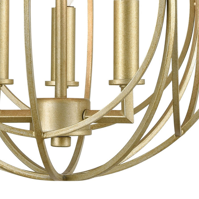 Atlas Lighting Loughton 14'' Wide 3Lt Chandelier, Golden Silver