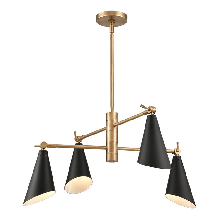 Atlas Lighting Luca 26'' Wide 4Lt Chandelier, Natural Brass
