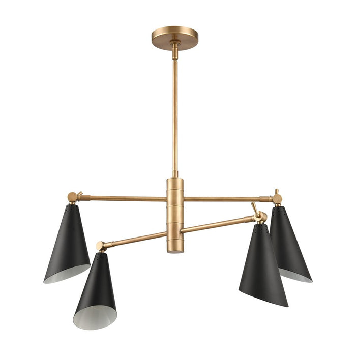 Atlas Lighting Luca 26'' Wide 4Lt Chandelier, Natural Brass