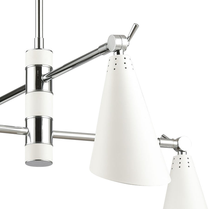Atlas Lighting Luca 26'' Wide 4Lt Chandelier, Polished Chrome/White