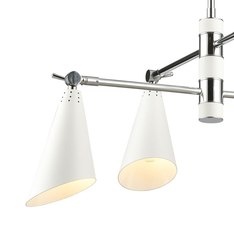 Atlas Lighting Luca 26'' Wide 4Lt Chandelier, Polished Chrome/White