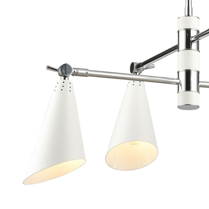 Atlas Lighting Luca 26'' Wide 4Lt Chandelier, Polished Chrome/White