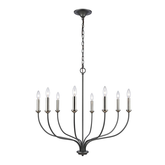 Atlas Lighting Madeline 32.5'' Wide 8Lt Chandelier, Dark Gray